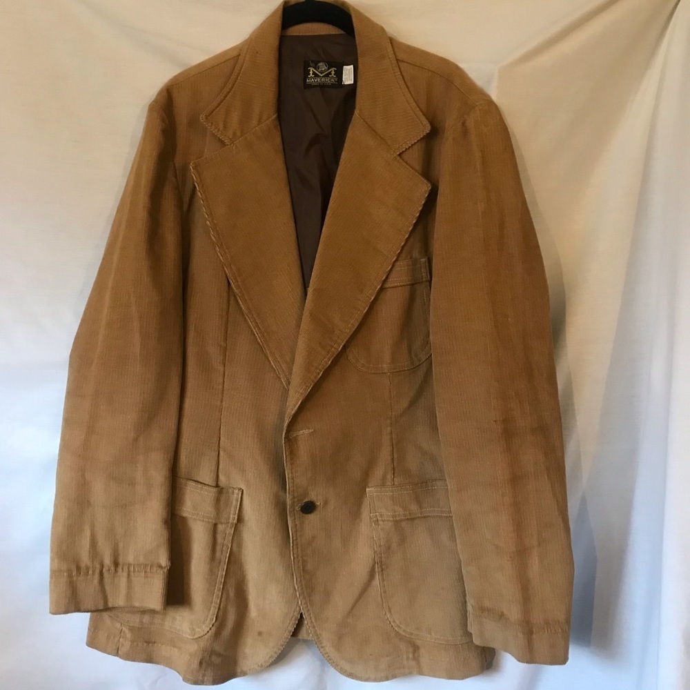 Vintage 1970’s Maverick Corduroy Blue Bell Sports Coat Size 44